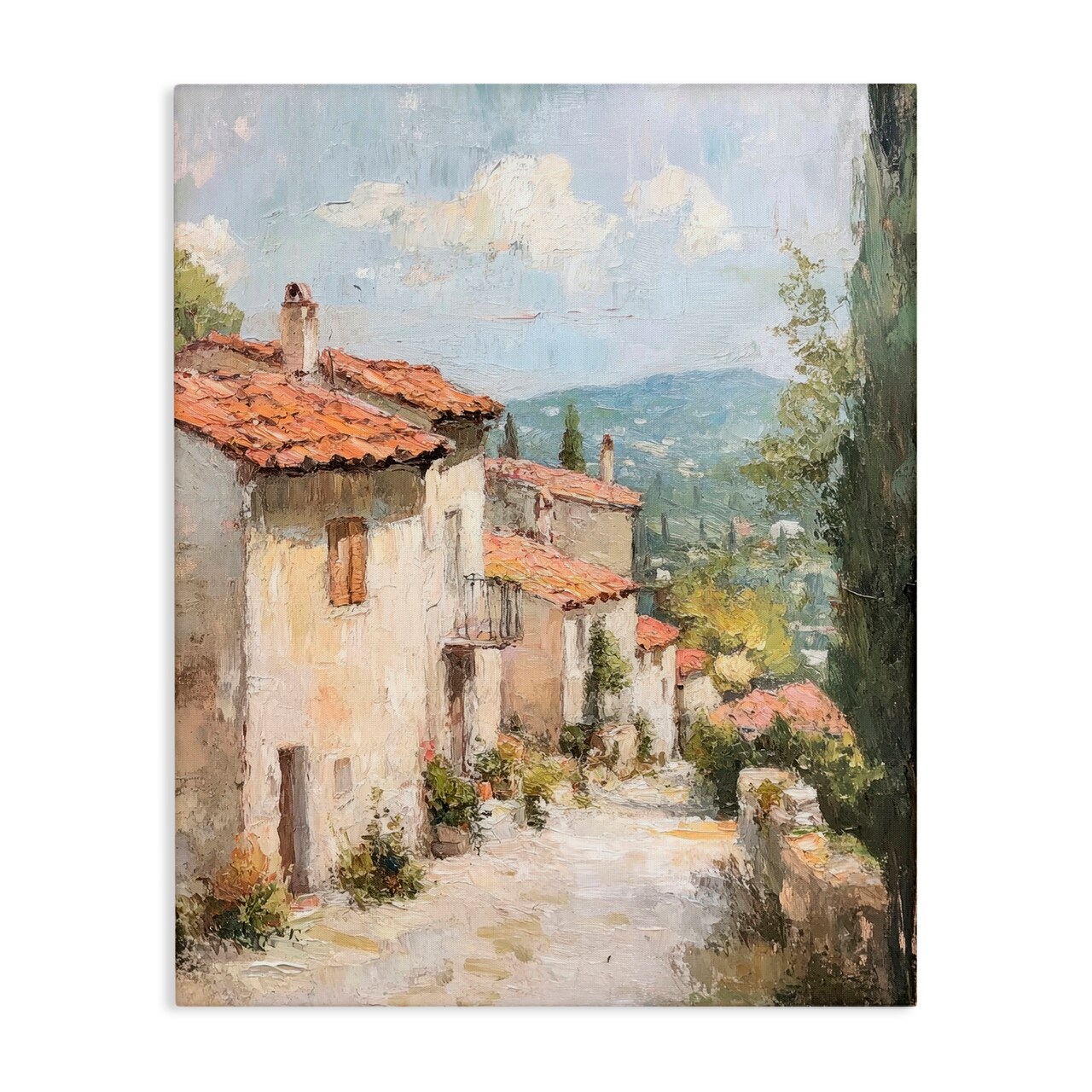 Stupell Industries Quiet Village Path Canvas, design by Petal Prints Design